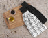 Ritz Premium 100% Cotton Solid and Multi Check Kitchen Tie Towel, Absorbent, Super Soft, and Fast Drying Hang Towel, Set of Two, Black...