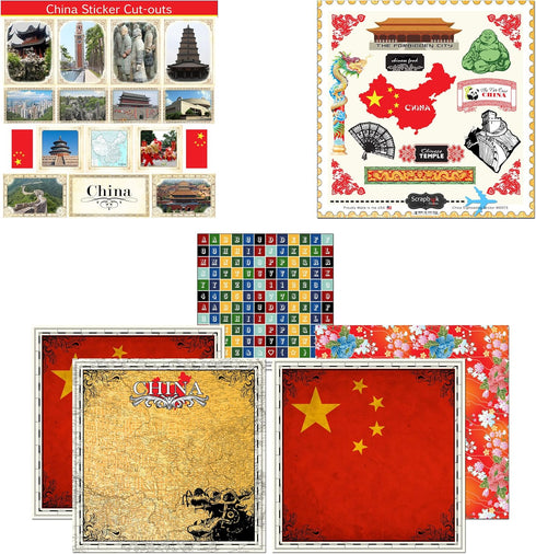 Scrapbook Customs Themed Paper and Stickers Scrapbook Kit, China Sightseeing...