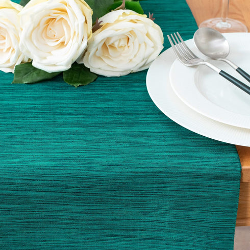 Teal Green Kitchen Table Runners With Macrame Lace Boho Decor (13x90 inch, Pack of 1) Fabric Lined | Properly Finished, No Fray Edges | for Home, ...