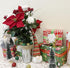 Admired By Nature 18 Stems Artificial Poinsettia Bouquet Fake Christmas Flower, Faux Velvet Poinsettia Carnation Christmas Bush For Home Decor, Ho...