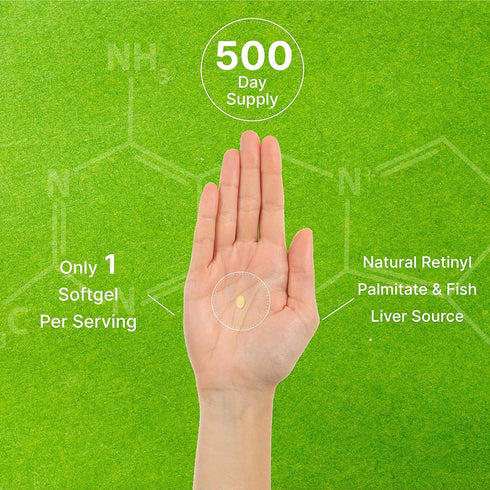 DEAL SUPPLEMENT High Potency Vitamin A 25000 IU, 500 Coconut Oil Softgels | Easily Absorbed, Natural Fish Liver Oil Source – Vitamins for Eye, Imm...