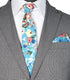 ZENXUS Mens Casual Skinny Floral Tie Combo Set with Flower Pocket Square 2½" Cotton Necktie Hand Made...