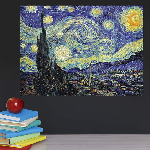Palace Learning The Starry Night 1889 by Vincent Van Gogh - Fine Art Poster - Wall Art Print (LAMINATED, 18" x 24")...