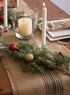 DII Jute Burlap Collection Kitchen Tabletop, Table Runner, 14x108, Middle Stripe Gray...
