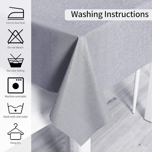 Obstal Vinyl Tablecloth for Picnic Camping Outdoor, 100% Waterproof Oil-Proof Spill-Proof PVC Table Cloth, Wipeable Thick Rectangle Tablecloth Cov...