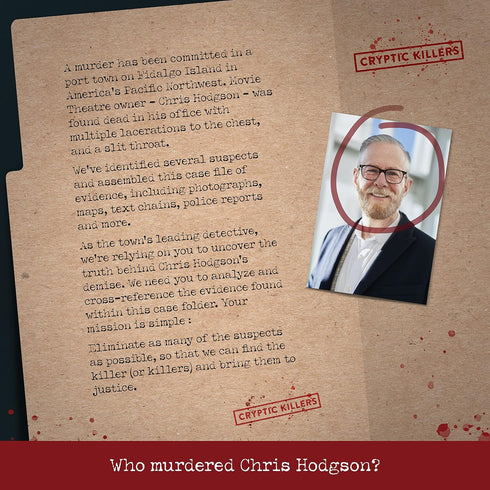 Cryptic Killers Unsolved murder mystery game - Cold Case File Investigation - Detective clues/evidence - Solve The crime - Individuals, date night...