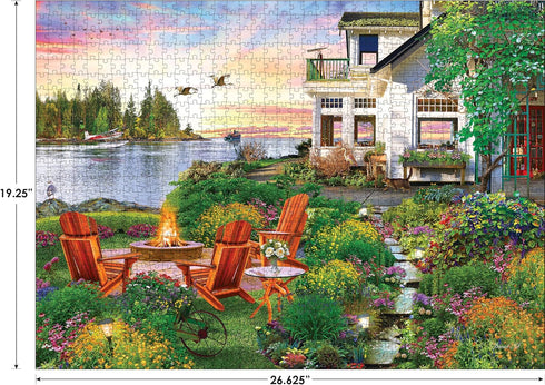 RoseArt My Happy Place-Harbor House-750 Piece Jigsaw Puzzle for Adults...