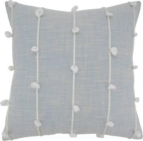 SARO LIFESTYLE Rhiannon Collection Knotted Line Design Pillow Cover, 22", Light Blue...