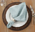 SARO LIFESTYLE 2136.A20S Cousu Collection Cotton Blend Stitched Line Table Napkins (Set of 4) 20" Aqua...