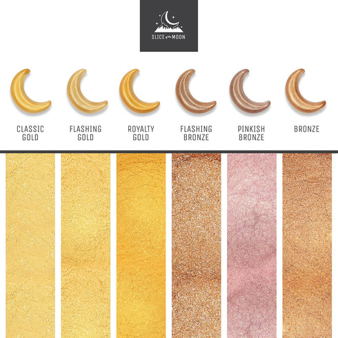 Slice of the Moon | Classic Gold Natural Mineral Mica Powder, 0.88oz (25g) | for Personal or Professional Use - Cosmetics, Epoxy Resin Projects, N...