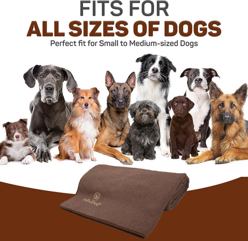 Dog Towel Super Absorbent Quick Drying Super Soft Microfiber Pet Towel for Dogs, Cats and Other Pets (55 x 28 Inches, Brown)...
