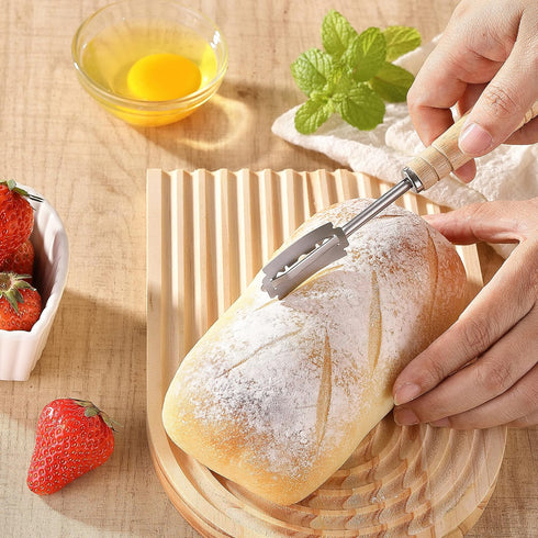 Bread Lame, Stainless Steel Bread Lame Dough Scoring Tool, Premium Sourdough Scoring Tool, Bread Scorer with 10 Razor Blades...
