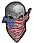 Ruthless Halfskull Patch 11.5" | Skeleton Embroidered American Flag Bandana Skull Patriotic Biker Emblem | Large Iron On - by Nixon Thread Co....