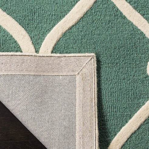 SAFAVIEH Cambridge Collection Accent Rug - 2' x 3', Teal & Ivory, Handmade Moroccan Wool, Ideal for High Traffic Areas in Entryway, Living Room, B...