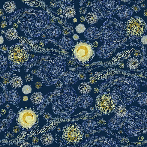 Modern Impressionist Art Peel and Stick Wallpaper, 17.71in X 118.1in Self Adhesive Removable WallPaper Abstract Starry Sky Contact Paper Waterproo...