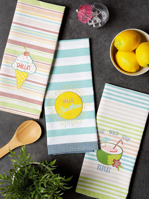 DII Watermelon Collection Kitchen, Dishtowel Set, Summer Fun 3 Piece...