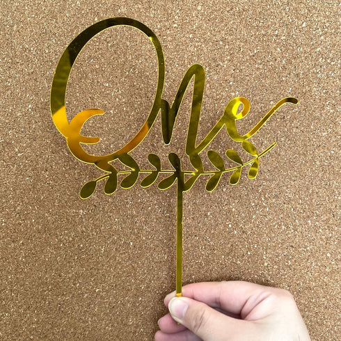 Gold Shiny 1st Birthday Topper - Acrylic Number One Smash Cake Topper Decoration For Baby Shower Photo Booth Props, First Birthday and Anniversary...