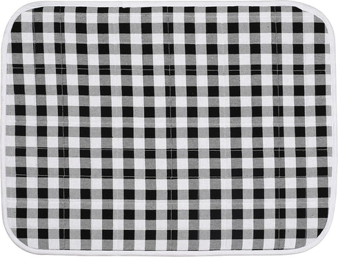 Buffalo Classic Check Plaid 2-Piece Dish Drying Mat Set - Extra Large 18"x24" Black...