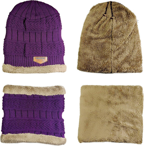 HINDAWI Winter Hat Scarf Gloves Slouchy Beanie Snow Knit Skull Cap Touch Screen Mittens Circle Scarves for Women Men...