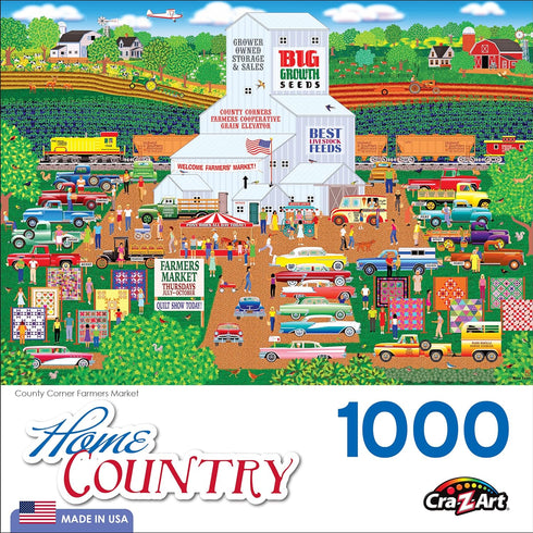 RoseArt - Home Country - County Corner Farmer's Market - 1000 Piece Jigsaw Puzzle for Adults...