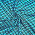 FINGERINSPIRE Mermaid Scales Fabric 39.4x59inch Dark Cyan Hologram 2 Way Stretch Fish Scale Fabric Sparkly Spandex Mermaid Printed Fish Scale Stre...