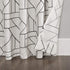 Archaeo Fragmented Geometric Embroidery Mid-Century Modern Natural Linen Blend Curtain, 50" x 63", Black/Linen...