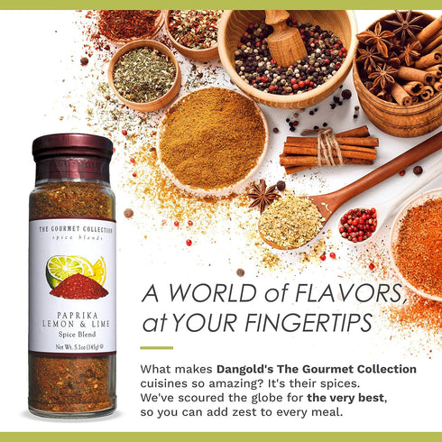 The Gourmet Collection Seasoning Blend, Paprika Lemon & Lime Spice, Cooking Seasoning for Chicken, Fish, Eggs, Mexican & Spanish Dishes. 156 Servi...