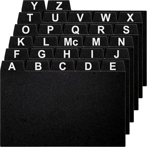 27 Black Index Card Dividers 3x5" - Large Index Cards for Index Card Box, Index Card Organizer, Index Cards Holder - Alphabetical File Dividers, R...