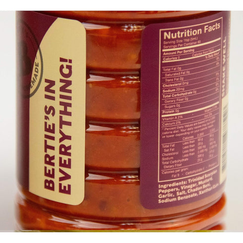 Bertie's Trinidad Scorpion Pepper Sauce (10 Oz/300ml) | Strong Flavour And Insane Heat...