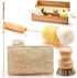 Bamboo Dish Brush Set, Complete Sustainable & Compostable Sponge and Scrubber Set, Eco Friendly Cleaning Products, Bamboo Cleaning Brush, Wooden K...