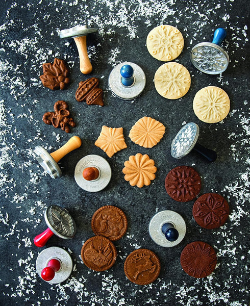 Nordic Ware 01236 Yuletide Cast Cookie Stamps, 3-inch rounds, Silver...