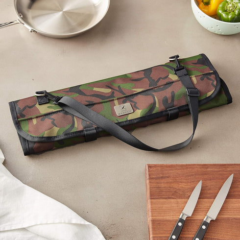 Mercer Culinary 7-Pocket Knife Roll Storage Bag, Camouflage...