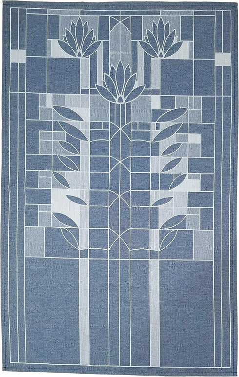KAF Home Frank Lloyd Wright Woven Jacquard Tea Towel Made in Portugal, 20 x 30-inch 100-Percent Cotton (Waterlilies)...