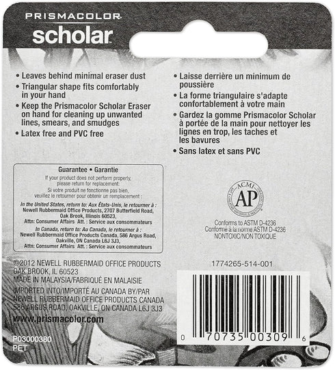 Prismacolor 1774265 Scholar Latex-Free Eraser, 1-Count...