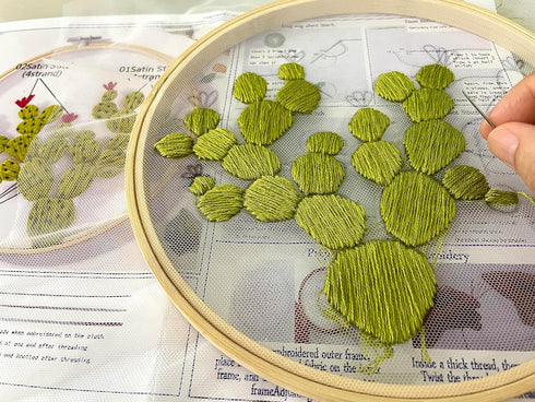 mozhijing 3 Pack Plants Embroidery Kit for Adults,Hand Transparent Embroidery with Plant Patterns and Instructions DIY Kits for Adults with Embroi...