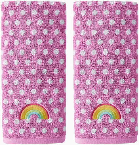 SKL Home Rainbow Cloud 2 Pc Hand Towel, Pink...