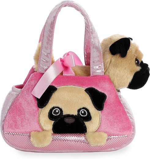 Aurora® Fashionable Fancy Pals™ Peek-A Boo Pug Stuffed Animal - On-The-go Companions - Stylish Accessories - Multicolor 7 Inches...