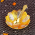 SATVIK 1 Pc 4 Inch Designer Gold Silver Plated Lotus Flower Dessert Dry Fruits Embossed Serving Bowl With Spoon Set Diwali Pujan Decortive Bhog Bo...