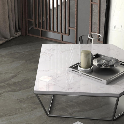 White/Gray Glossy Marble Contact Paper Wallpaper 15.8"x78.7" Peel and Stick Wallpaper Self Adhesive Thick Removable Waterproof DIY Vinyl Film for ...