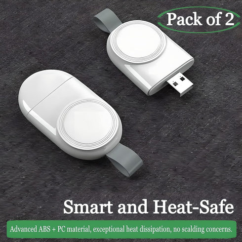 Wireless Charger for Apple Watch (2 Pack), USB Portable Magnetic Fast Charging Travel Car Chargers for iWatch Compatible with Series 9 8 7 SE 6 5 ...