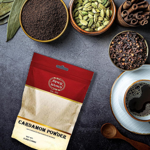 Spicy World Ground Cardamom Powder (Cardamon) 3.5 Ounce Bag...