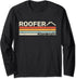Retro construction worker handyman roofing dad for men Long Sleeve T-Shirt...