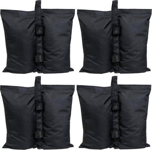 Sunnydaze Polyester Sandbag Canopy Weights - Fillable Canopy Anchors - Easy to Attach - Set of 4 - Black...