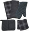The Spotted Moose Kitchen Linen Set Grey/White 6 Piece Bundle – 2 Dish Towels, 2 Dishcloths, 1 Neoprene Potholder, and 1 Oven Mitt...