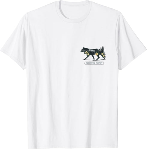Classic National Park Adventure - Wolf - Preserve & Protect T-Shirt...