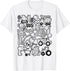 Construction Site Doodle Excavator Worker Crane Helmet Tools T-Shirt...