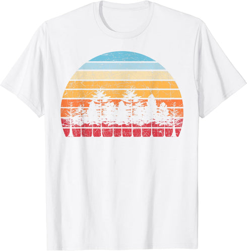 Outdoors Wild Trees Wildlife Nature Retro Forest T-Shirt...