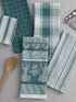 DII Assorted Pattern Kitchen Dishtowels and Dishcloth Set of 5, North Sea...