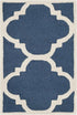 SAFAVIEH Cambridge Collection 2' x 3' Navy/Ivory CAM140G Handmade Moroccan Trellis Premium Wool Accent Rug...