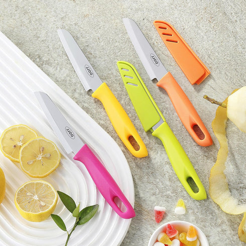 Paring Knives, Stainless Steel Paring Knife Set with Cover, 3.6 inch Pairing knife, Ultra-Sharp Small Kitchen Knife, Great for Fruit and Vegetable...